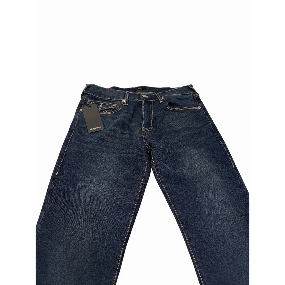 True Religion Mens Ricky Big T Flap Straight Dark Sultry Wash Size 34X30 NWT